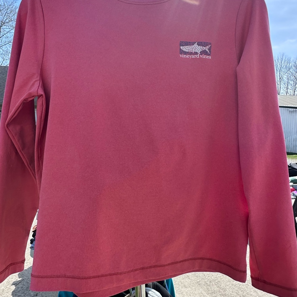 Vineyard Vines Kids Long Sleeve performance Maroon Tee